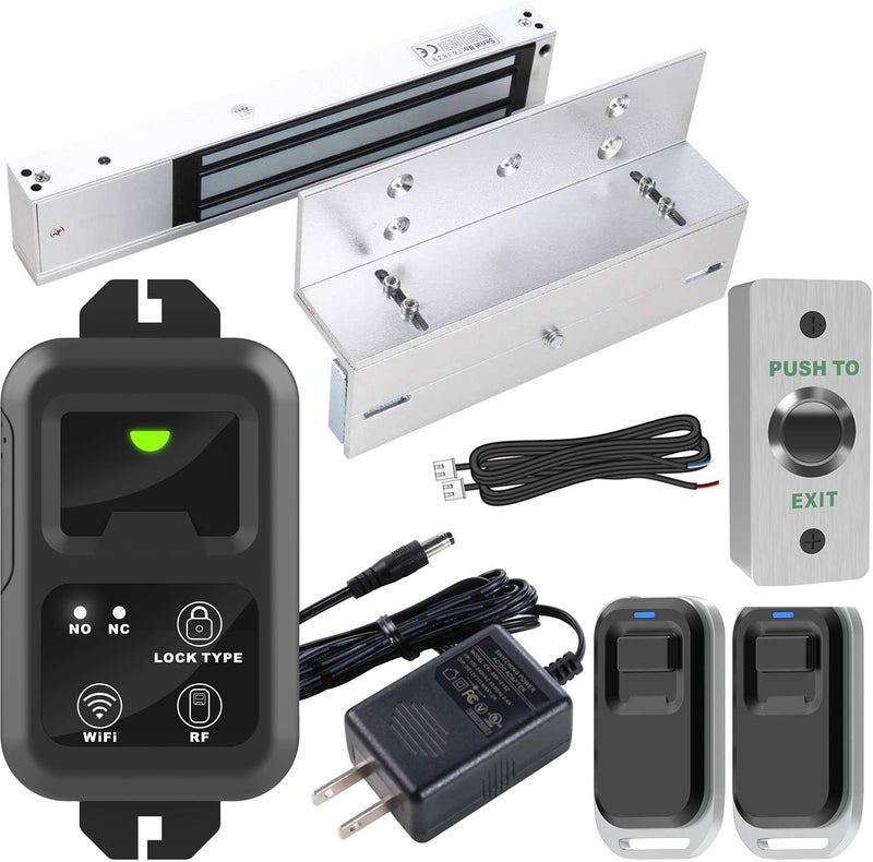 UHPPOTE 2.4GHz WiFi Remote Access Control System 600lb Electric Magnetic Door Lock Kit with Smartphon app Access - Image 1